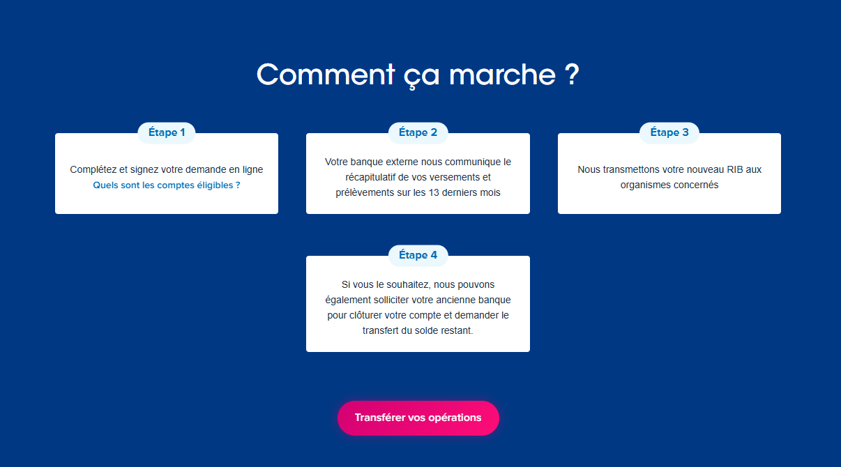 Capture des étapes EasyMove BoursoBank pour transférer vos opérations